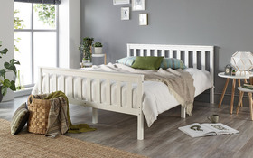 Aspire Atlantic White Wooden Bed Frame