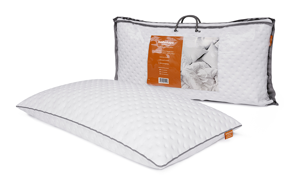 Bodyshape Essentials Memory Foam Pillow And Packaging