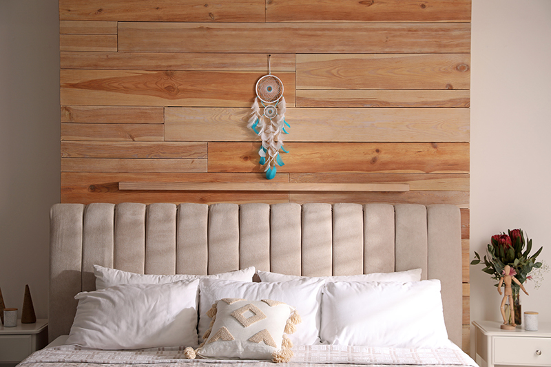 Dreamcatcher hanging above bed