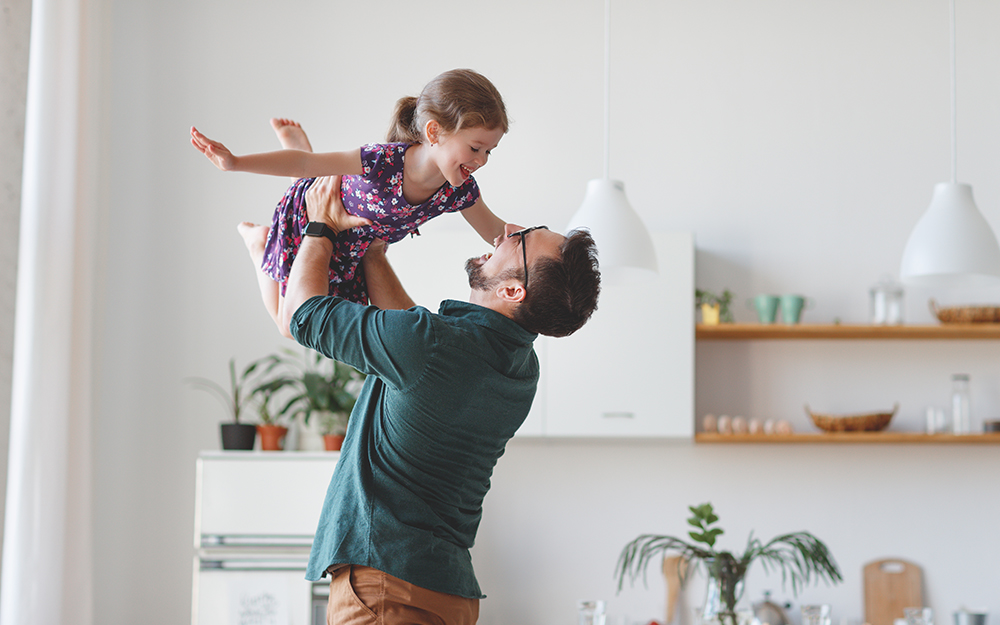 Happy father and daughter spending time together