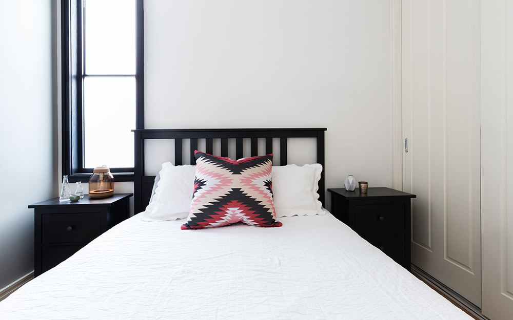 A white guest room