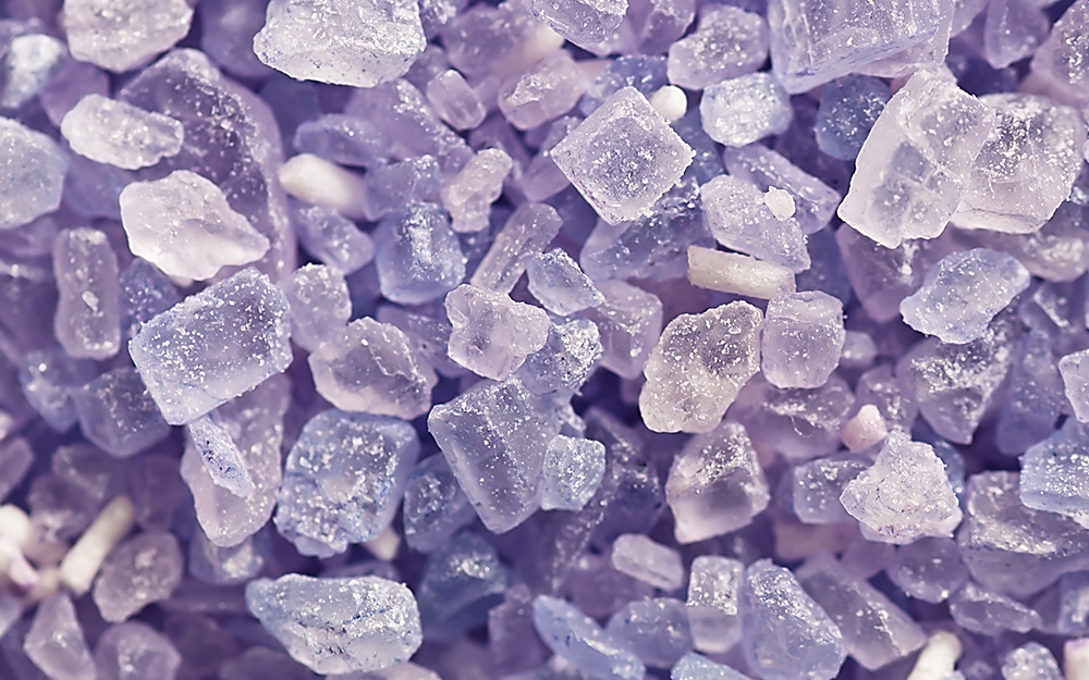 Lavander bath salts close up