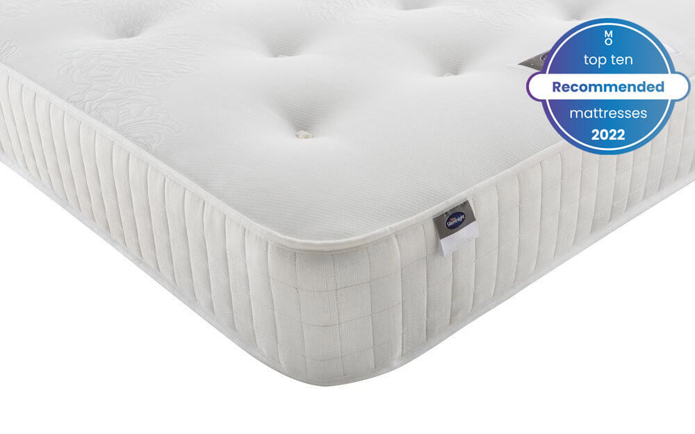 A close up of the Silentnight Athens 1400 Mirapocket Ortho Mattress on a white background - one of our top 10 recommended mattresses 2022