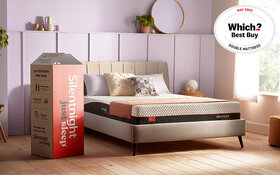 Silentnight Just Calm Mattress Semidressed Lifestyle Angle Box Which2023