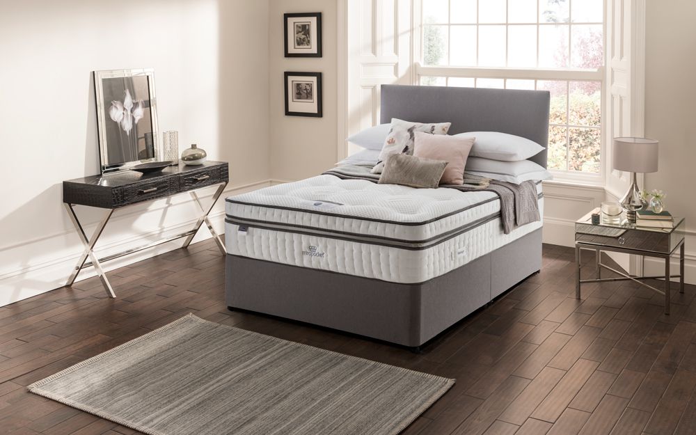 The Silentnight Deluxe Box Top Mirapocket 2000 Limited Edition Mattress in a white bedroom.