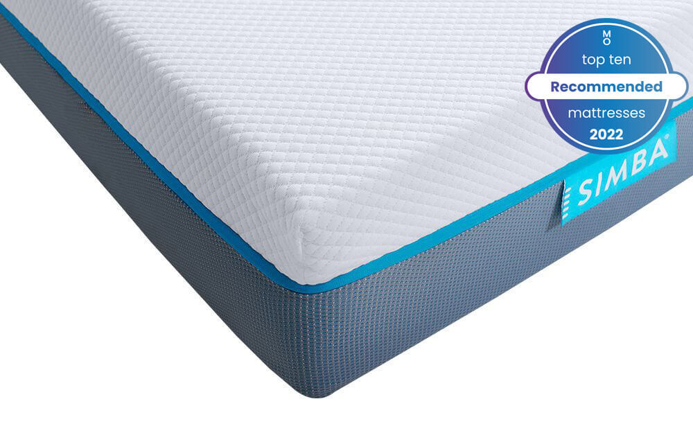 Simba Hybrid Essential 1500 Pocket Mattress corner close up on a white background - one of our top 10 recommended mattresses 2022