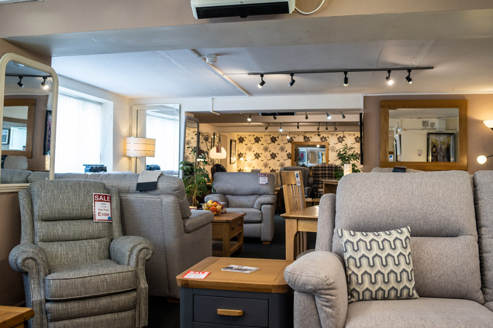 Inside the Skipton Bed and Sofa Centre sofa showroom