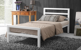 Time Living City Block White Metal Bed Single Updated