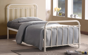 Time Living Miami Single Ivory Bed Frame